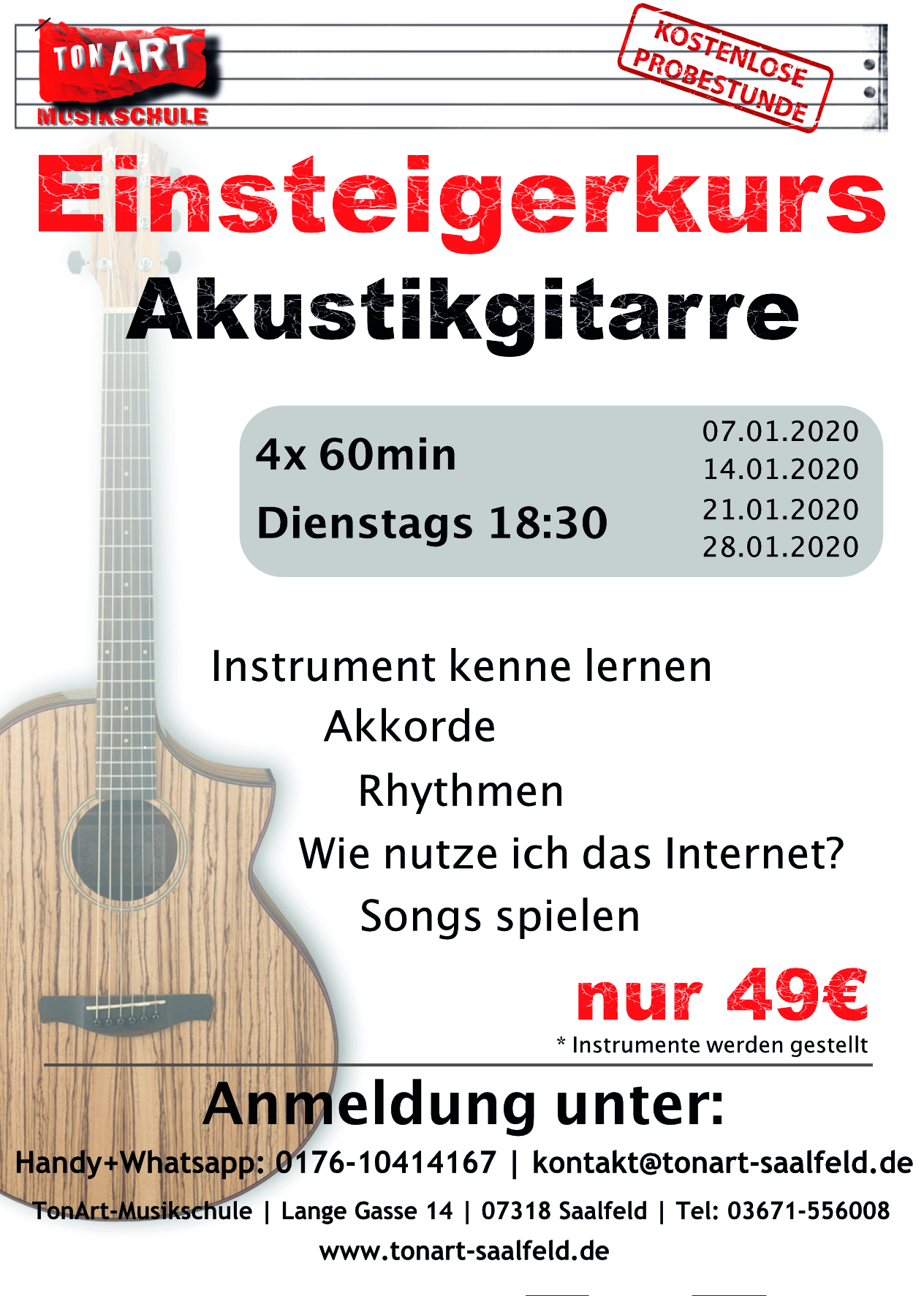  02.12.19 
 /  News 
 Einsteigerkurs Akustikgitarre 