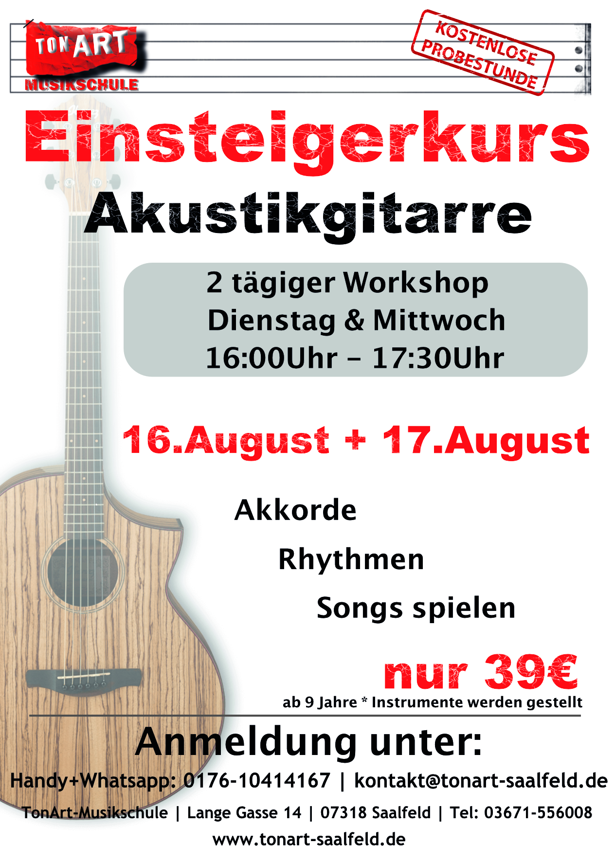 ❗Endlich wieder feie Plätze ❗ - _Einsteigerkurs_Akustikgitarre_Sommer_2022_80bae3787ba45399f79a6cb4ba440db0